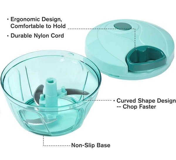 2in1 Plastic Manual Vegetable Chopper for Kitchen, Vegetable Cutter for Kitchen, Onion Cutter, Onion Chopper (Multi Colour) (450 ml)