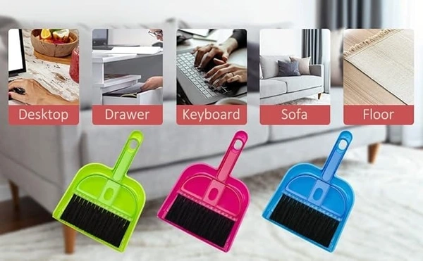 Set Mini Dustpan Brush Set Cleaning Brush Small Desk Broom Cleaning Tool for Computer Keyboard Desktop Car 