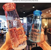 Water Bottle 500ml Transparent Glass Water Bottles BPA Free Frosted Water Bottle with Portable Rope Travel Tea Cup Leakproof