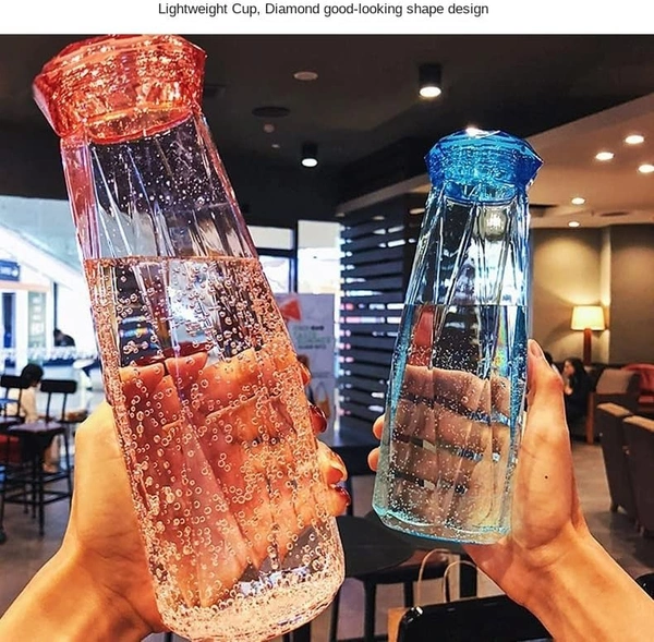Water Bottle 500ml Transparent Glass Water Bottles BPA Free Frosted Water Bottle with Portable Rope Travel Tea Cup Leakproof