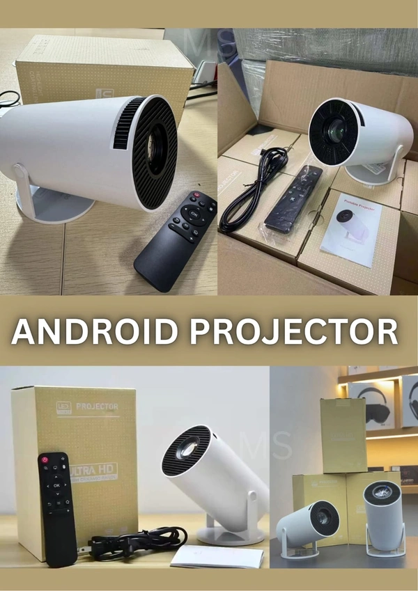Smart Projector for Home, Native 720p with 4K Support, 4500 Lumens, Android 11, Apps (Netflix, Prime, YouTube) Freestyle Design with built-in stand, Speaker, WiFi, 100" Display