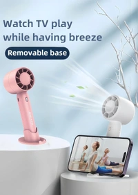 T-10 Handheld Mini Fan, Portable USB Rechargeable Fan With Base - 3 Speed Powerful & Quiet Personal Cooling Blower for Travel/Makeup/Outdoor, Cute Gifts for Women, Girl, Men