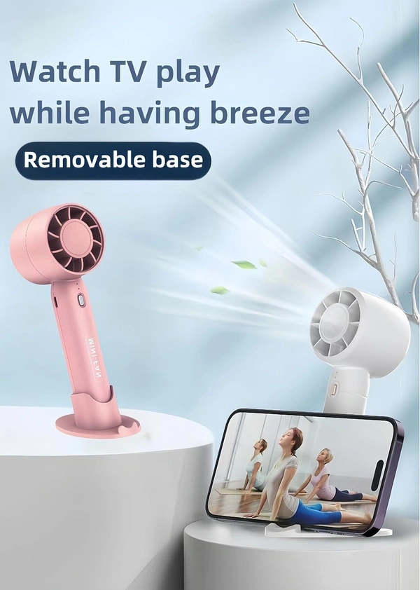 T-10 Handheld Mini Fan, Portable USB Rechargeable Fan With Base - 3 Speed Powerful & Quiet Personal Cooling Blower for Travel/Makeup/Outdoor, Cute Gifts for Women, Girl, Men