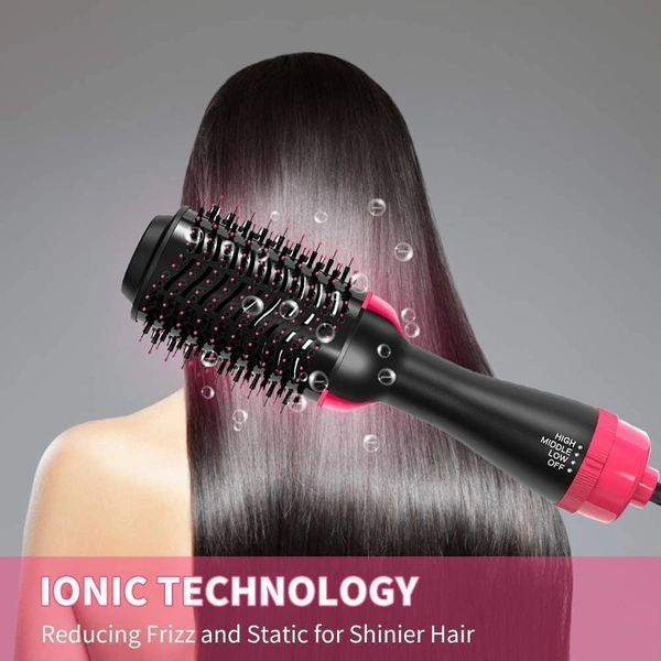 4-in-1 One Step Hair Dryer and Volumizer Hot Air Brush – 1000W Ionic Blow Dryer, Straightener, Curler & Styler with Ceramic Tourmaline Technology for Frizz-Free, Smooth, and Voluminous Hair