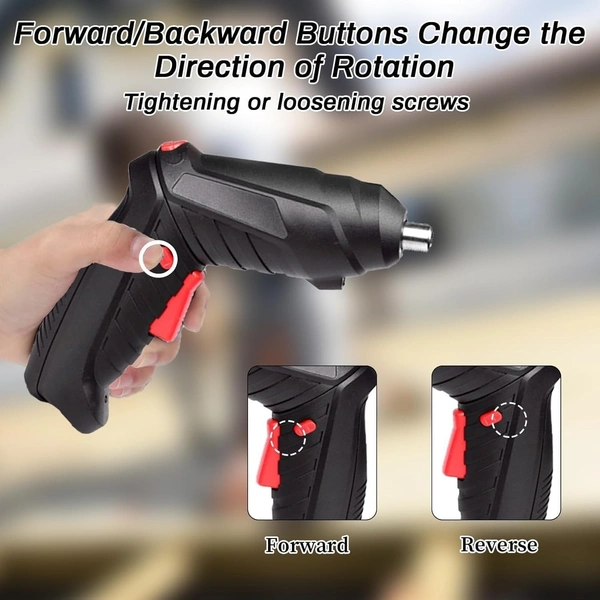 Electric Cordless Screwdriver Kit Set| Rechargeable Screw Gun with USB Cable & for Home, Office & DIY | With LED Light and Lightweight Design