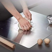 304 Stainless Steel Chopping Board with Lip for Kitchen | with 2 Steel Straw | for Cutting Vegetables, Meat,Fish,Fruits | Medium | 40 x 32 cm