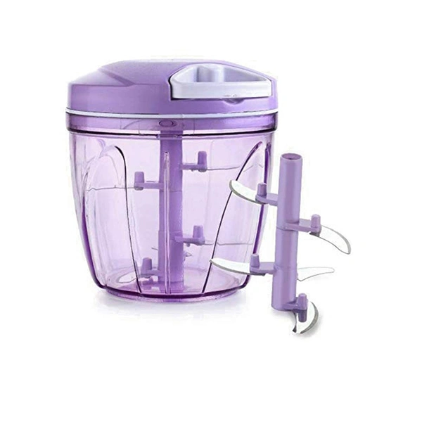 Plastic 2 in 1 Vegetable Fruit Nut Onion Handy Chopper, Meat Grinder Mixer Food Processor Slicer Shredder Salad Maker Tools (900ml, XL, Multicolour)