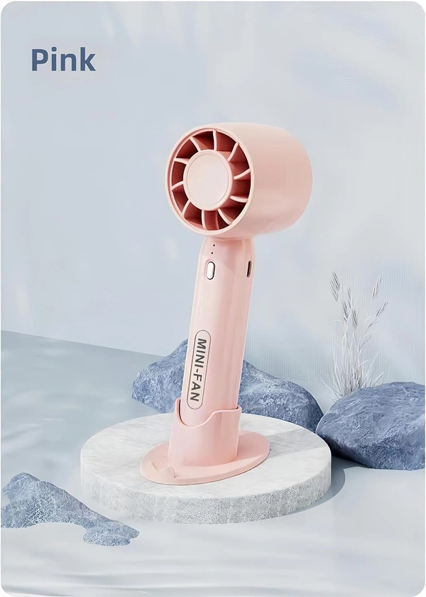 T-10 Handheld Mini Fan, Portable USB Rechargeable Fan With Base - 3 Speed Powerful & Quiet Personal Cooling Blower for Travel/Makeup/Outdoor, Cute Gifts for Women, Girl, Men