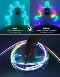 Vision 5 Meters LED Neon RGB Strip Light, Smart App Control, Remote Control, Multi-Colour Magic Lighting with USB, 6 Mounting Clips Music Modes, Custom Colors, Timing, Light Follow Sounds