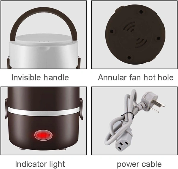 Electric Lunch Box, Portable Food Lunch Heater,3 Layers 2L Portable Electric Lunch Box Food Storage Heater Container Rice Cooker