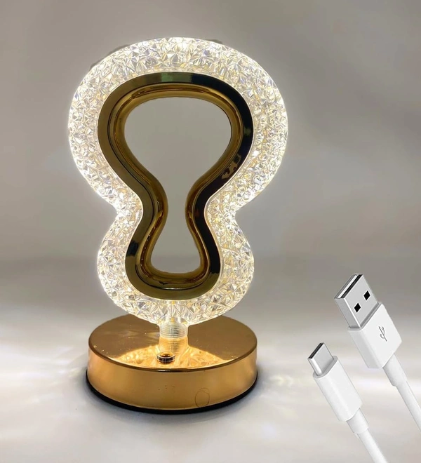 Guitar Shape, Crystal Table Lamp Cordless Luxury LampUSB Rechargeable