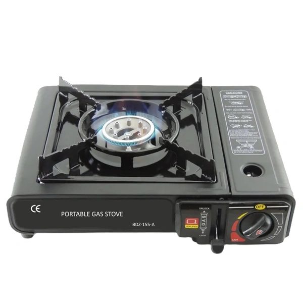 Portable Camping Gas Stove Cooking Gas burner with Carrying Case for Outdoor Camping Hiking Trekking - (Pack of 1, Black, 34 x 26 x 7.5 cm)
