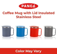 Coffee Mug with Lid Insulated Stainless Steel for Tea Milk Mug Inner Stylist Double Wall Cup for Home Office Restaurant Use Gift Pack of 1