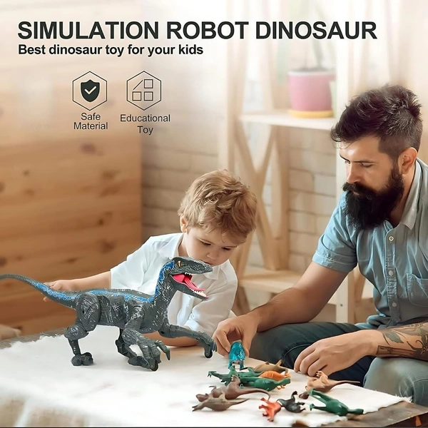 Walking Dinosaur Toys - The Realistic Veleceraptor Dinosaur Toy with Roaring Function, Simulation Flame Mist Spray and Realistic Sounds Actions Best Gift for Kids
