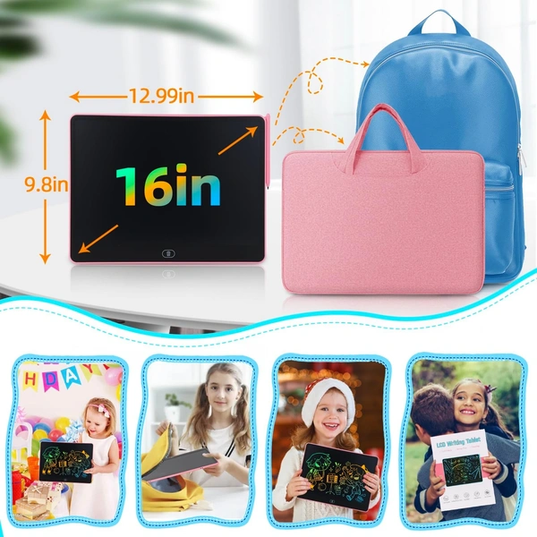 LCD Writing Tablet for Kids,16 inch Colorful Screen Doodle Board,Eye Protection Drawing Tablet with High Brightness, Toddler Educational Toys Gifts for3-12 Years Old Boys Girls