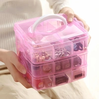 3-Layer 18 Grid Cells Multipurpose Organizer Storage Box Plastic with Removable Dividers for Medicine