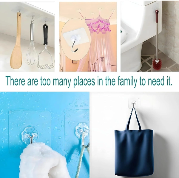 Wall Hooks for Hanging Strong Hook for Wall Hanging Hook Without Drill Self Adhesive Hooks for Wall Heavy Duty Wall Stick Hook Wall Hanger Hook 