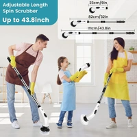 Electric Spin Scrubber,Cleaning Brush Scrubber for Home, 400RPM/Mins-9 Replaceable Brush Heads-90Mins Work Time,Adjustable Size