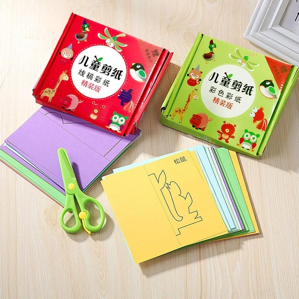 Children Safe -Scissors Set Preschooler Training-Scissors Kindergarten Kids Paper-Cut DIY Art Craft Plies Kit