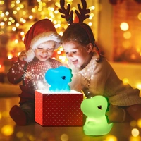 Dinosaur Night Light for Kids, 16 Color Changing Kids Night Light, Silicone Dinosaur Room Decor for Boys Night Light, Portable Battery Baby Night Light Dinosaur Lamp, Cute Lamp Dinosaur Gifts