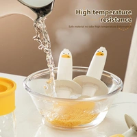2-in-1 Duck Oil Dispenser Bottle with Silicone Basting Brush – High Temperature Resistant Olive Oil Dispenser for Kitchen, Plastic Oil Bottle with Brush for Cooking & Grilling, Hb Mart Oil Basting Set