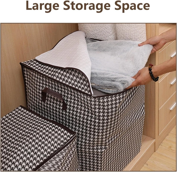 180L Foldable Blanket Storage Bag with Reinforced Handle/Sturdy Zipper Organization for Bedroom, Closet, Comforters, Pillows, Toys