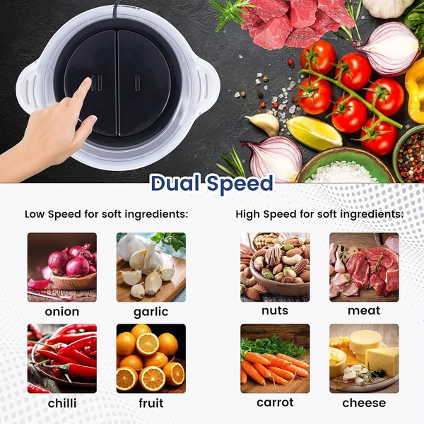 Electric Chopper, Meat Grinders with Stainless Steel Bowl Heavy 700W Motor - 2 Speed Modes for Kitchen Food Processor, Meat, Vegetables, Onion, Mince (2 Liter) (350ML) (2L)