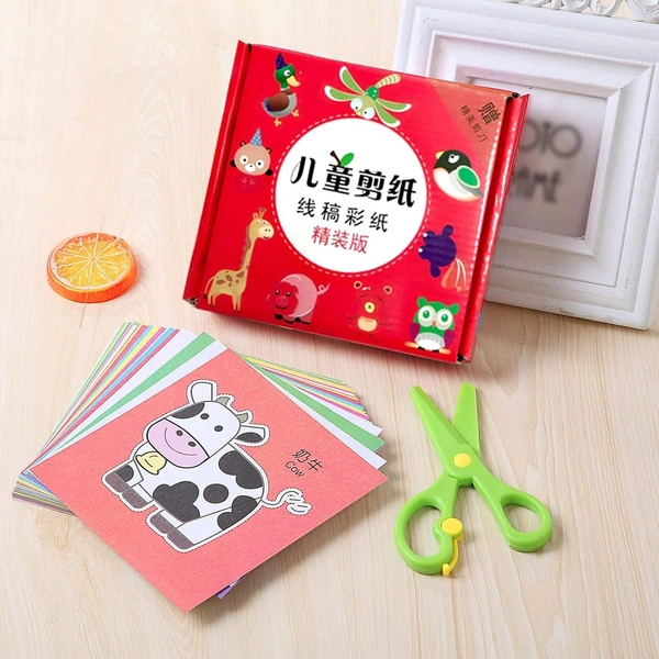 Children Safe -Scissors Set Preschooler Training-Scissors Kindergarten Kids Paper-Cut DIY Art Craft Plies Kit