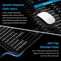 Keyboard Pad with Office Software Shortcuts Pattern, Clear Extended Large Cheat Sheet Mouse Pad, Large Rubber Base Mice Smooth Cloth Desk Mat, Excel Shortcut Keys Mouse Pad (80x30cm)