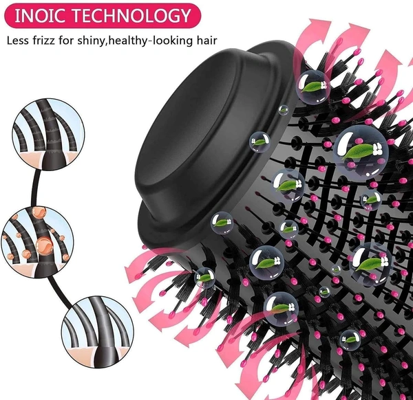 4-in-1 One Step Hair Dryer and Volumizer Hot Air Brush – 1000W Ionic Blow Dryer, Straightener, Curler & Styler with Ceramic Tourmaline Technology for Frizz-Free, Smooth, and Voluminous Hair