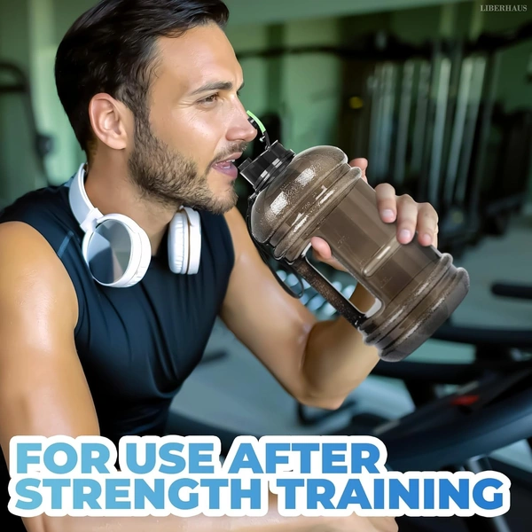 2.2L Water Bottle 75oz Half Gallon Capacity Leakproof BPA Free Odorless Material Solid Jug Daily Hydration Gym Fitness Athletic Gear Sports Water Bottle for Camping Hiking Outdoor Activities