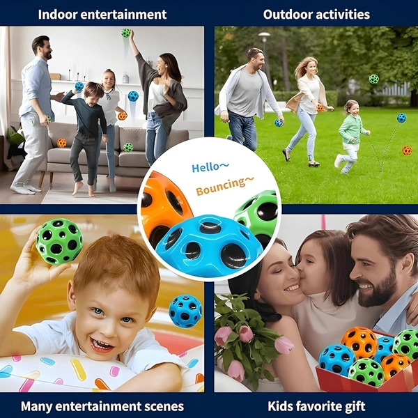Super High Bouncing Ball, Super Hot Moon Ball and Space Balls for Kids and Adults,Improve Hand-Eye Coordination Bubble Ball Space Galaxy Bouncy Ball Easy to Grip 