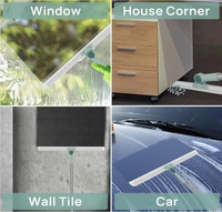 Slim Wiper with Adjustable Long Handle 180° Rotatable Silicone Squeegee Scrubber,Easy to Clean,Great for Removing Stubborn Hair from Carpets,Stairs-Durable Plastic/Metal Household Sweeper