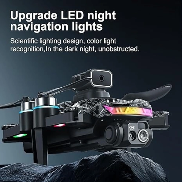 Screen Remote Control Drone with Camera & 8GB Storage Card for Adults 1080P Screen Remote Control Brushless Motor Drones With Cool Lights RC Quadcopter Altitude Hold Obstacle Avoidance For Kids Adults
