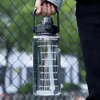 2 L Capacity Water Bottle Belt Straw Transparent bottle