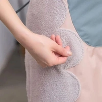 Kitchen Apron with Front Pocket and side Coral Velvet for Wiping Hands Towel PVC Waterproof Unique Design Cooking Fits Men/Women Home Restaurant