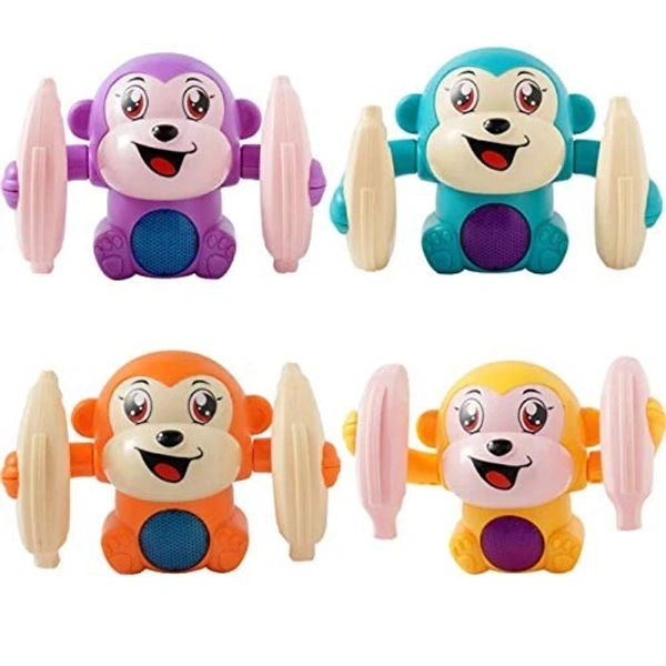 Dancing Spinning Rolling Tumble Monkey Voice Activated Banana Monkey with Music Light and Sound Effects (Colour as per Stock)