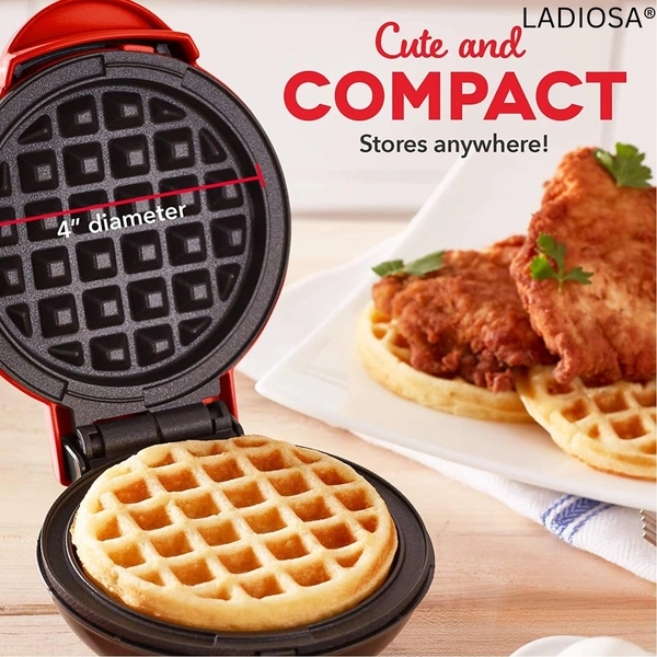 Mini Waffle Maker Machine Waffle Iron Home Appliances Kitchen Gift Easy To Clean, On-Stick Surfaces, Perfect Breakfast, Dessert, Sandwich, Pan Cakes, Paninis / Other Snacks Machine