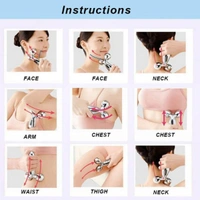 Manual 3D Massager Roller 360 Rotate Face Full Body Shape for Skin Lifting Wrinkle Remover Facial Massage Relaxation Tool, 15.5 x 9.5 x 5 cm, Silver