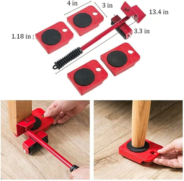Furniture Lifter Mover Tool Set Heavy Duty Furniture Shifting Lifting Moving Tool with Wheel Pads for Easy and Safe Moving, Suitable for Sofas, and Refrigerators, Up to 150KG/330 lbs