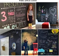 (45x200cm) Wall Sticker Removable Decal Chalkboard with 5 Chalks for Home School Office College Room Kitchen Kids