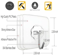 Wall Hooks for Hanging Strong Hook for Wall Hanging Hook Without Drill Self Adhesive Hooks for Wall Heavy Duty Wall Stick Hook Wall Hanger Hook 