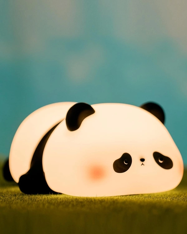 Cute Silicone Sleeping Panda Night Light,Squishy LED Beside Lamp for Kids with Touch Sensor, Nursery Rechargeable Novelty Animal Lamp, Breastfeeding Lamp for Baby & Toddlers (Sleeping Panda)
