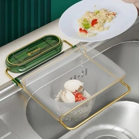 ( 50 PCS Mesh Bag ) Kitchen Sink Filter Rack Foldable Sink Strainer Residue Filter Screen Holder Stand Waste Garbage Net Shelf (Green+ 50pcs nets)