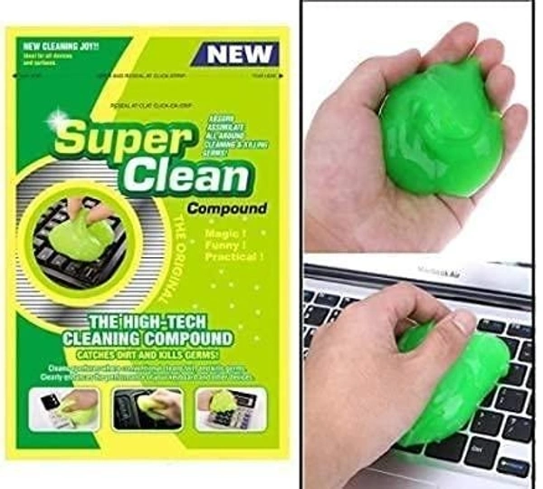  Super Clean Magic Gel Cleaner for Car Interior Dust Cleaner for Keyboard Computer Laptop Home & Office Window Grill Electronics Cleaning Gel in Pouch (Pack of 1)