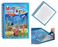  4-Pack Water Magic Coloring Books with Refillable Pens - No-Mess Water Reveal Activity Book Set for Kids - Reusable & Travel-Friendly