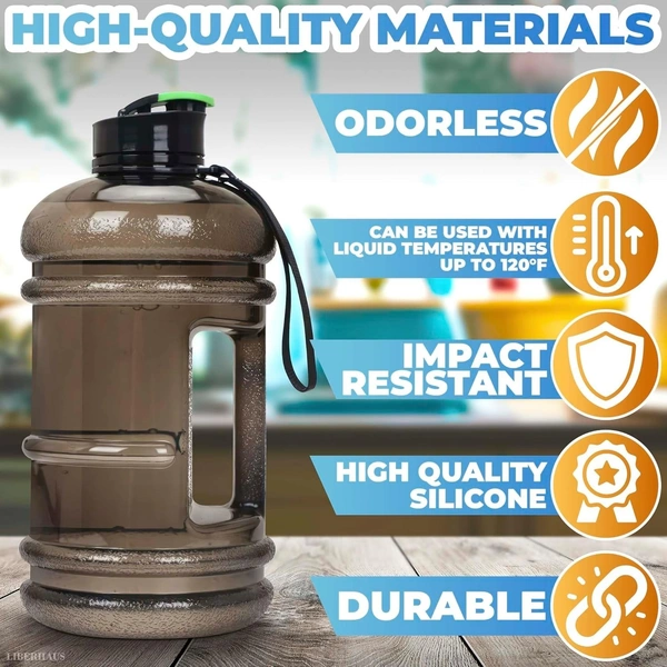 2.2L Water Bottle 75oz Half Gallon Capacity Leakproof BPA Free Odorless Material Solid Jug Daily Hydration Gym Fitness Athletic Gear Sports Water Bottle for Camping Hiking Outdoor Activities
