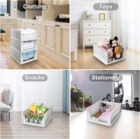 1 pc Stackable and Foldable Plastic Wardrobe Drawer Organizer for Clothes Storage for Cupboard and Almirah
