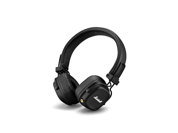 Major IV Wireless On-Ear Headphones with 80+ Hours of Playtime, Multi-Dimensional Control Knob, Wireless Charging- Black