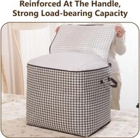 180L Foldable Blanket Storage Bag with Reinforced Handle/Sturdy Zipper Organization for Bedroom, Closet, Comforters, Pillows, Toys